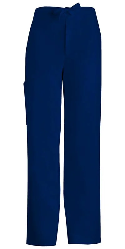 Cherokee men's fly front cargo scrub pant in navy