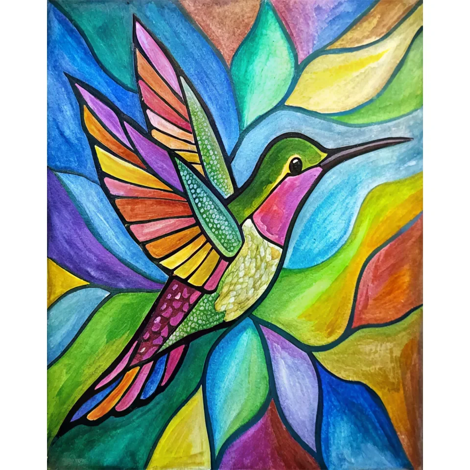 Stained Glass Hummingbird